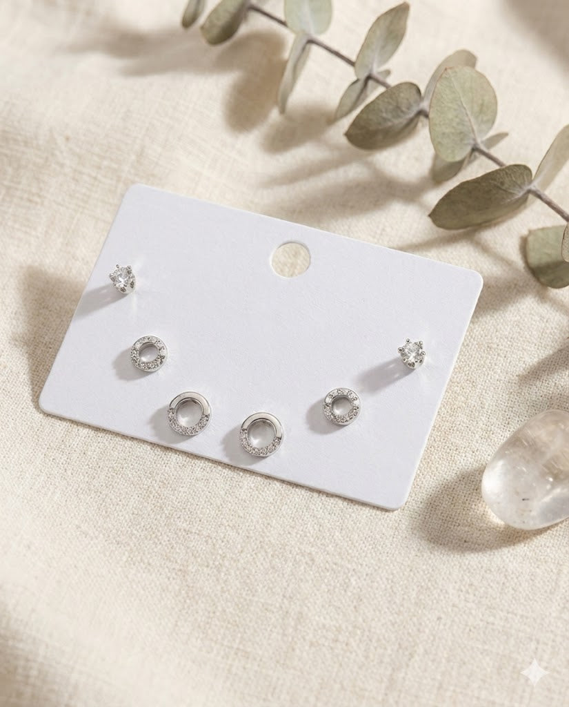 Aretes secuencia mini aro - Plata 925