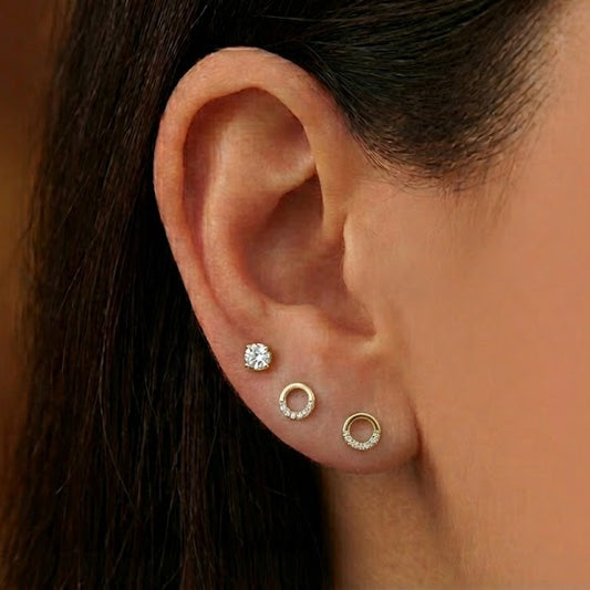 Aretes secuencia mini aro - Plata 925